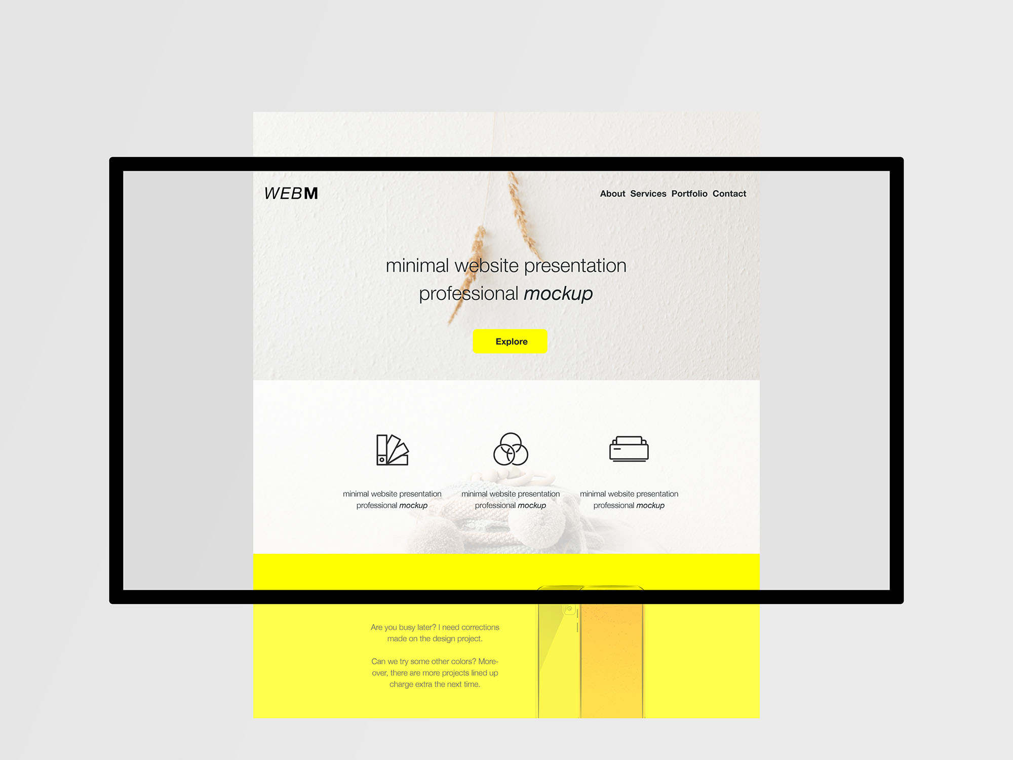 Mockup de site institucional premium